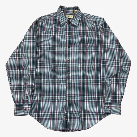 L.L. Bean Shirt S Reg Tartan Plaid Button Up Long Sleeve Cotton Polyester - Picture 2 of 12